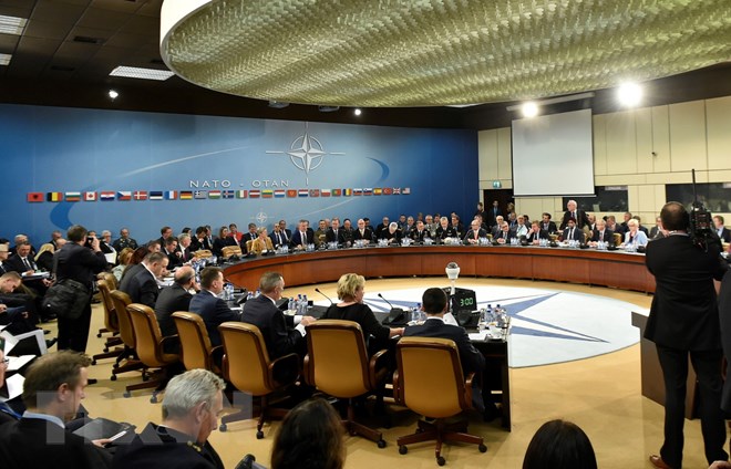 Toàn cảnh Hội nghị Bộ trưởng Quốc phòng NATO tại Brussels ngày 14/2. (Nguồn: AFP/ TTXVN)