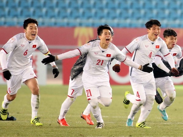 Vietnamese footballers make history at the AFC U23 Championship 2018. (Photo: VNA)