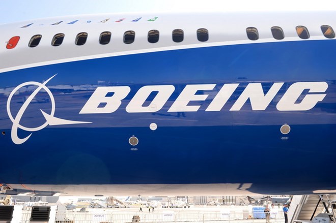 Biểu tượng của hãng Boeing. (Ảnh: AFP/TTXVN)