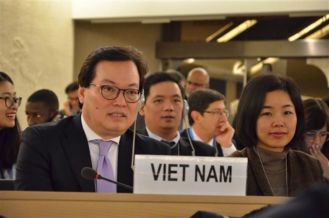 Vietnamese Ambassador Duong Chi Dung at the 37th session of the UN Human Rights Council