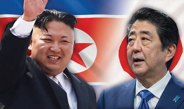 Thủ tướng Nhật Bản Shinzo Abe (phải) và nhà lãnh đạo Triều Tiên Kim Jong-un. (Nguồn: Getty)