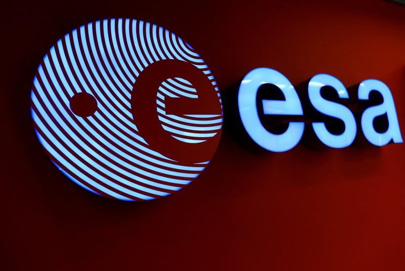 A logo of the European Space Agency (ESA) is pictured at the headquarters in Darmstadt, Germany, September 30, 2016.