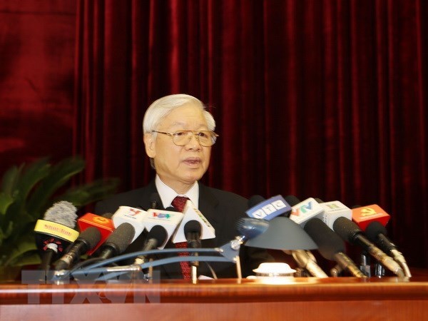 Party General Secretary Nguyen Phu Trong chairs Party Central Committee's 7th plenary session (Source: VNA).