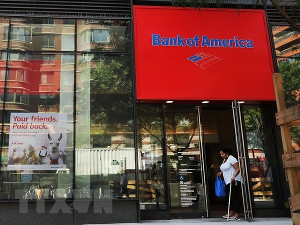 Một chi nhánh của Ngân hàng Mỹ Bank of America ở New York City, Mỹ. (Nguồn: AFP/TTXVN)