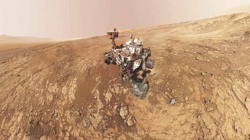 NASA's Curiosity Mars Rover snaps a self-portrait at a site called Vera Rubin Ridge on the Martian surface in February 2018 in this image obtained on June 7, 2018.