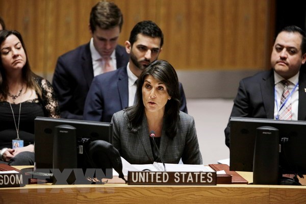 Đại sứ Mỹ tại Liên hợp quốc Nikki Haley. (Nguồn: THX/TTXVN