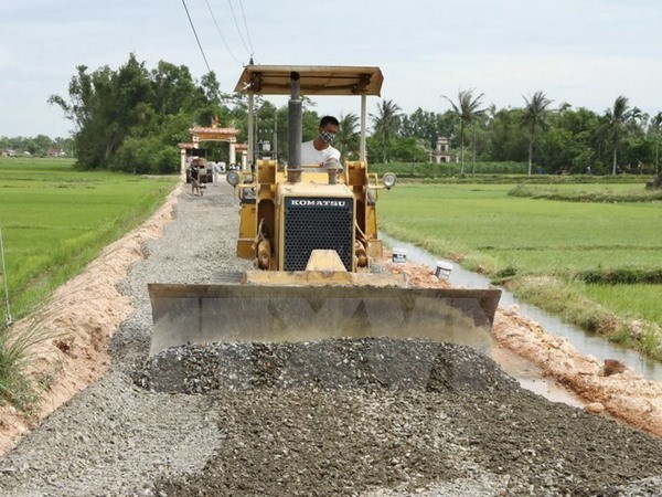 Road construction in a rural commune 