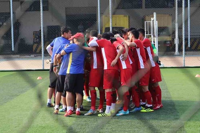 Vietnam’s U23 football team is ready for a game with Pakistan (Photo: VNA)