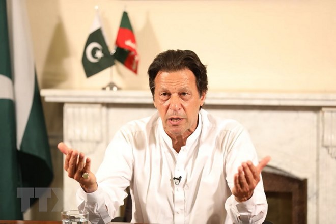 Ông Imran Khan phát biểu tại Islamabad ngày 26-7. (Nguồn: AFP/TTXVN)