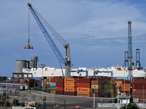 Hoạt động tại cảng hàng hóa ở bang Veracruz, Mexico ngày 27-8. Ảnh: (Nguồn: AFP/TTXVN)