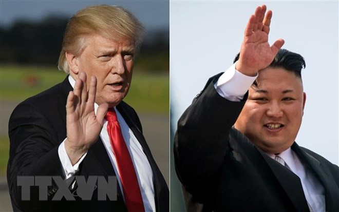 Tổng thống Mỹ Donald Trump (trái) và nhà lãnh đạo Triều Tiên Kim Jong-un. (Nguồn: AFP/TTXVN)