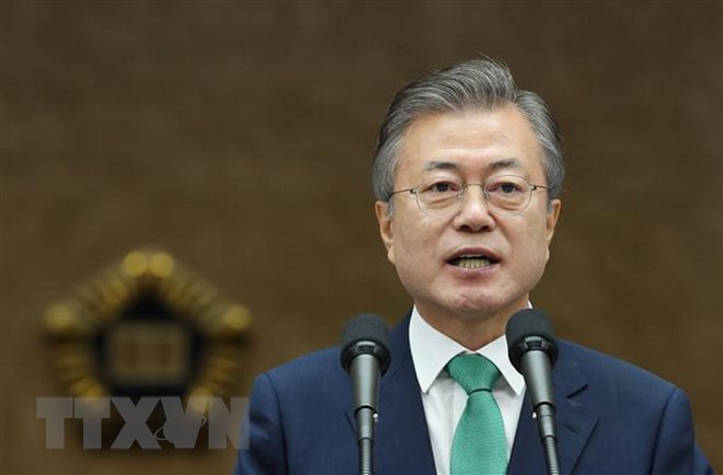 Tổng thống Hàn Quốc Moon Jae-in. (Ảnh: Yonhap/TTXVN)