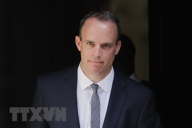 Bộ trưởng phụ trách vấn đề Brexit của Anh Dominic Raab tại thủ đô London ngày 9/7. (Nguồn: AFP/TTXVN)