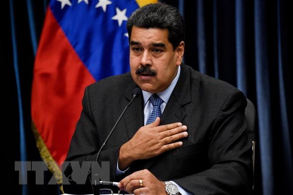 Tổng thống Venezuela Nicolas Maduro trong một cuộc họp báo với truyền thông quốc tế. (Nguồn: AFP/TTXVN)