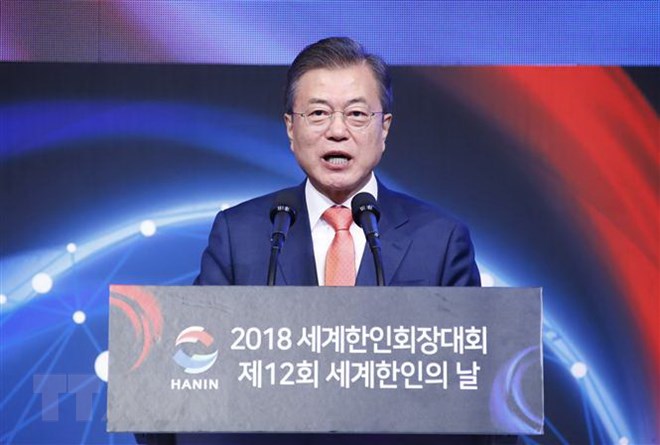 Tổng thống Hàn Quốc Moon Jae-in. (Ảnh: Yonhap/TTXVN)