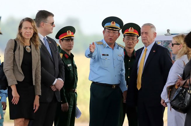  United States Secretary of Defense James Mattis visits Bien Hoa Airport to check a U.S.-funded US$390-million dioxin cleanup project, located in Dong Nai, on October 17