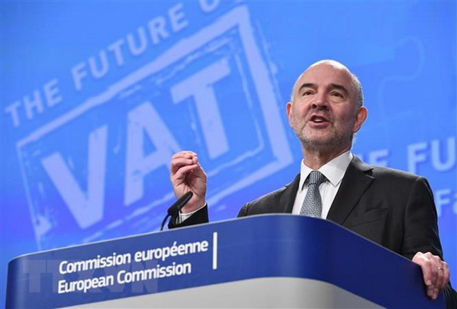 Ủy viên các vấn đề kinh tế EU Pierre Moscovici. (Ảnh; AFP/TTXVN)