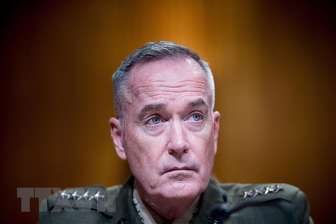 Chủ tịch Hội đồng Tham mưu trưởng liên quân Mỹ, Tướng Joseph Dunford. (Nguồn: AFP/TTXVN)