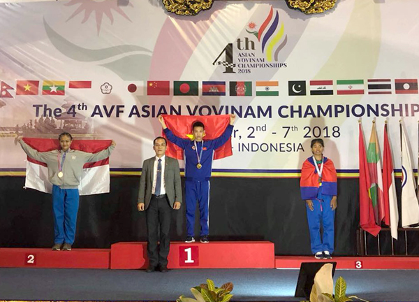 Dong Nai's athlete wins gold medal at Asian vovinam tournament
