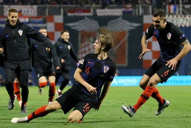 Niềm vui của các cầu thủ Croatia. (Nguồn: Reuters)