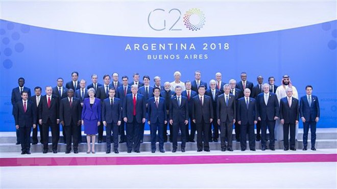 Các nhà lãnh đạo G20 chụp ảnh chung tại Hội nghị ở Buenos Aires, Argentina, ngày 30-11. (Nguồn: THX/TTXVN)