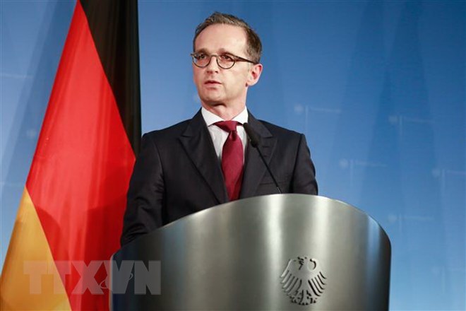 Ngoại trưởng Đức Heiko Maas phát biểu trong cuộc họp báo tại Berlin ngày 14-9. (Nguồn: AFP/TTXVN)