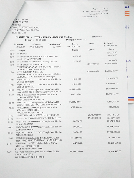 Những chứng từ, hóa đơn liên quan đến các vụ lừa đảo qua mạng xã hội Công an TP.Biên Hòa đang điều tra.