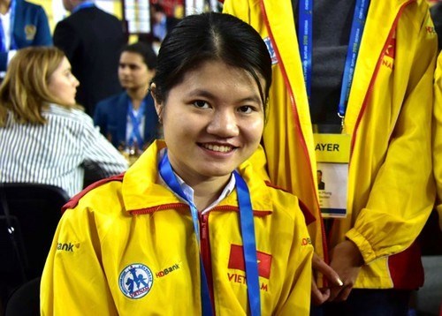 IM Pham Le Thao Nguyen wins a bronze at the Asian Chess Championship in Manila (Photo: baomoi.com)