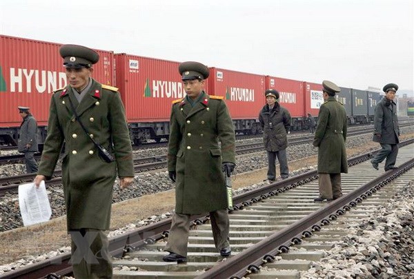 Nhà ga Panmun ở thị trấn biên giới Kaesong, Triều Tiên. (Nguồn: AFP/TTXVN)