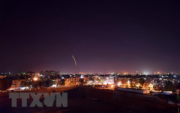 Hệ thống phòng không Syria đánh chặn thành công tên lửa Israel ngày 15/9/2018. (Nguồn: AFP/TTXVN)