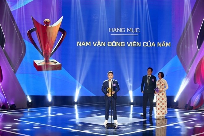 The Male Athlete of the Year prize goes to talented young footballer Nguyen Quang Hai. (Photo: VNA)