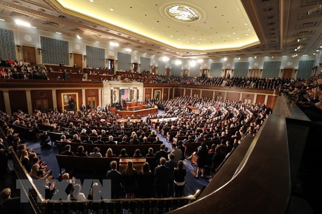 Toàn cảnh một phiên họp Quốc hội Mỹ tại Washington DC. (Ảnh: AFP/TTXVN)