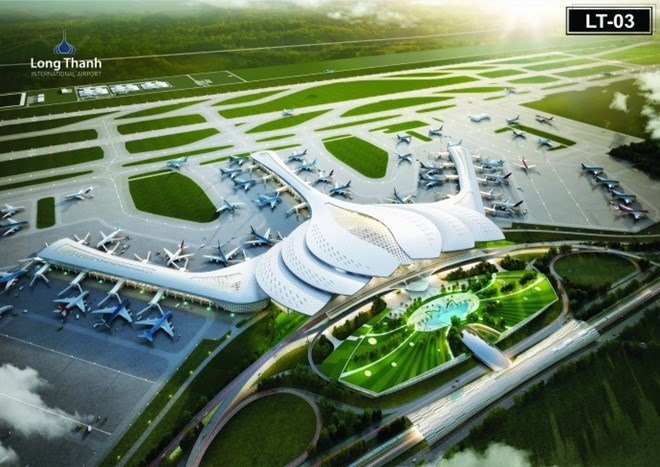 A rendering of the proposed Long Thành International Airport in the southern province of Đồng Nai.