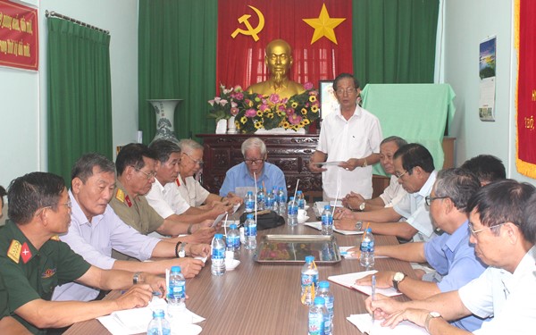 Ông Nguyễn Xuân Chiến, Chủ tịch Hội Hỗ trợ gia đình liệt sĩ tỉnh Đồng Nai phát biểu tại buổi làm việc 