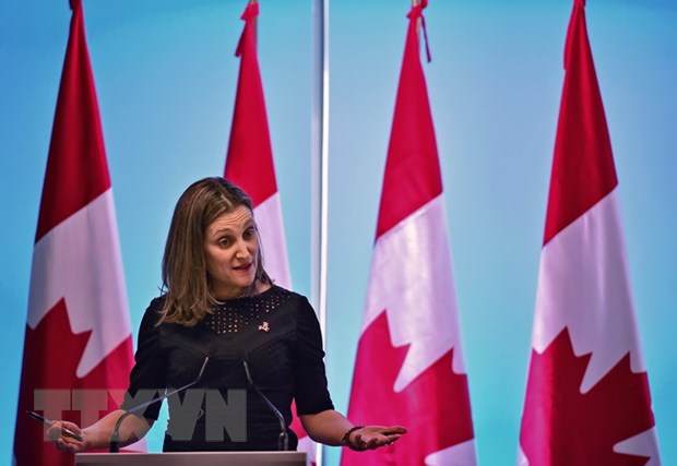 Ngoại trưởng Canada Chrystia Freeland. (Ảnh: AFP/TTXVN)