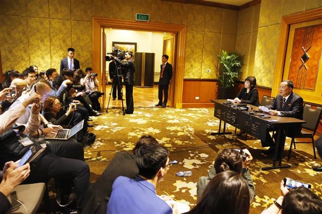 The press conference of DPRK Foreign Minister Ri Yong Ho in Hanoi on February 28 night 