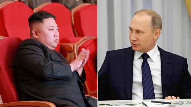 Tổng thống Nga Vladimir Putin và nhà lãnh đạo Triều Tiên Kim Jong-un. (Nguồn: Reuters)