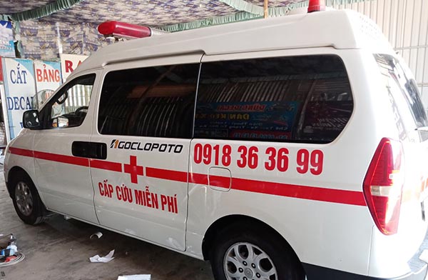 Xe cấp cứu chở người bệnh miễn phí