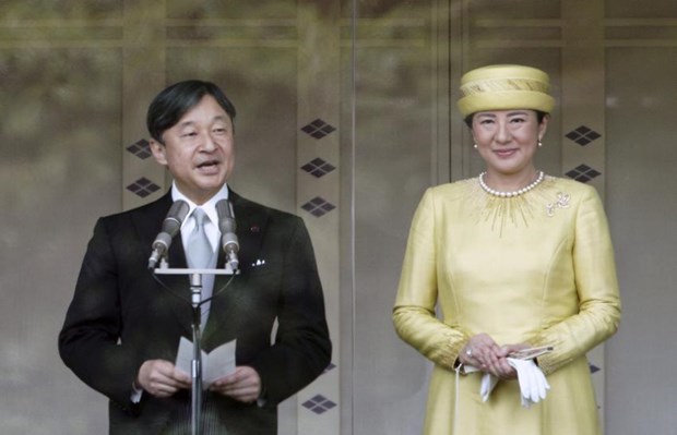 Nhật hoàng Naruhito và Hoàng hậu Masako lần đầu tiên xuất hiện trước công chúng trong ngày 4/5 (Nguồn: JT)