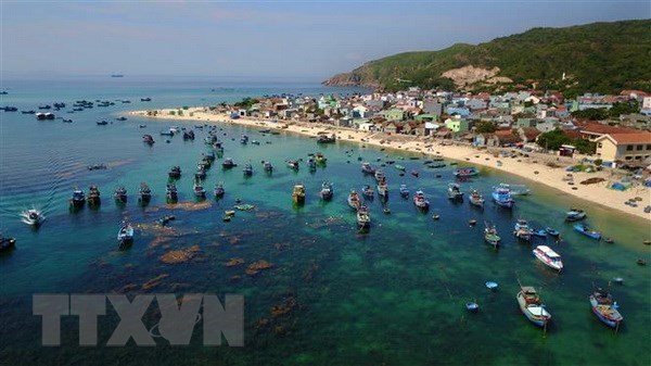 Boats on the sea off the coast of Quy Nhon city, Binh Dinh province (Photo: VNA)