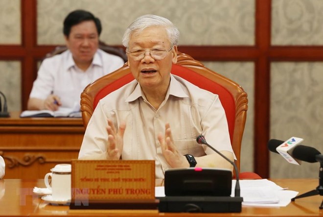 Party General Secretary, President Nguyen Phu Trong on May 15 presided over a meeting of the Political Bureau in Hanoi.