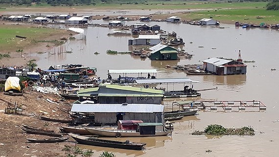 Highly dense fish populations in breeding farms is also a cause of water pollution on the La Nga river