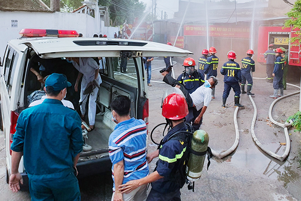 Fire drills at residential areas in Bien Hoa city