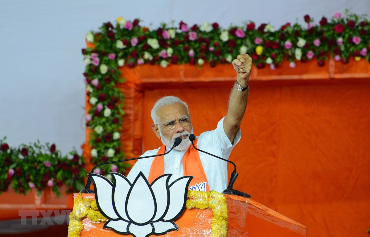 Thủ tướng Ấn Độ Narendra Modi phát biểu tại Ahmedabad ngày 26/5/2019. (Ảnh: AFP/TTXVN)