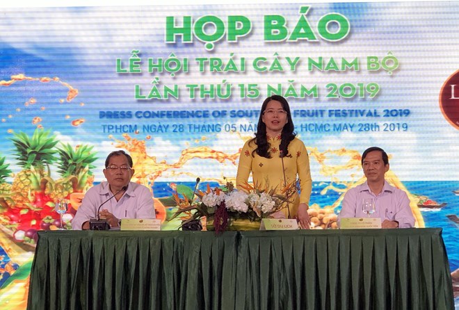 The press conference May 28 that announces the 15th Southern Fruit Festival (Photo: VNA)