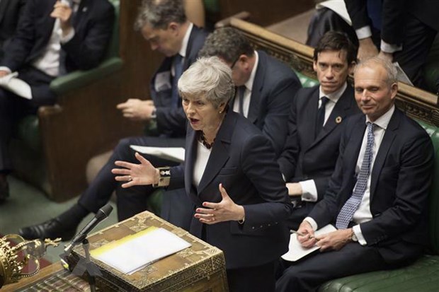 Thủ tướng Anh Theresa May phát biểu tại phiên họp Quốc hội ở London ngày 17-7.(Ảnh: THX/TTXVN)