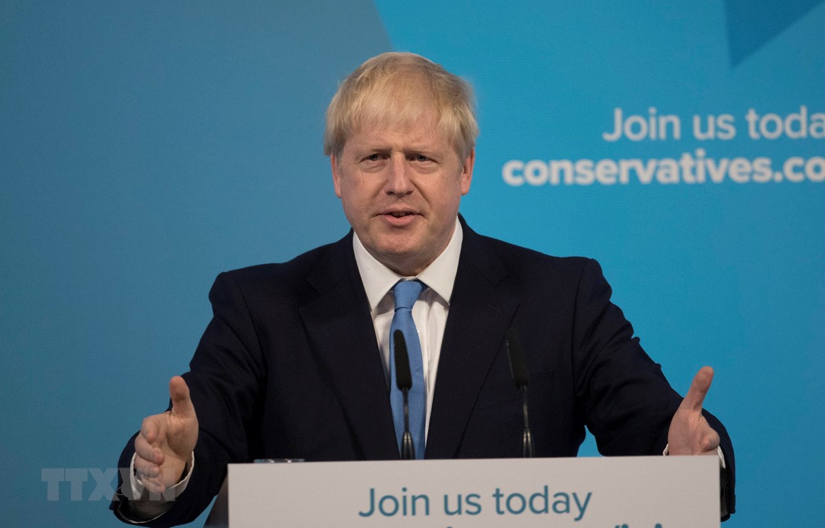 Ông Boris Johnson phát biểu tại London, Anh ngày 23-7-2019, sau khi được bầu làm Chủ tịch đảng Bảo thủ. (Ảnh: THX/TTXVN)