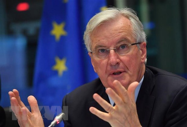 Trưởng đoàn đàm phán của EU về Brexit, ông Michel Barnier phát biểu tại một hội nghị ở Brussels, Bỉ ngày 2-4-2019. (Ảnh: AFP/TTXVN)