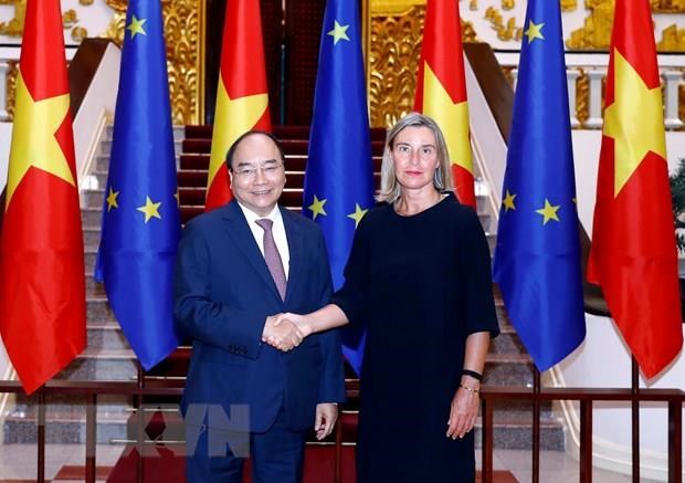 Prime Minister Nguyen Xuan Phuc and Vice President of the European Commission and High Representative of the EU for Foreign Affairs and Security Policy Federica Mogherini 