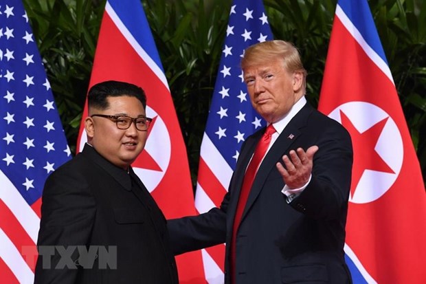 Tổng thống Mỹ Donald Trump và nhà lãnh đạo Triều Tiên Kim Jong-un. (Nguồn: AFP/TTXVN)